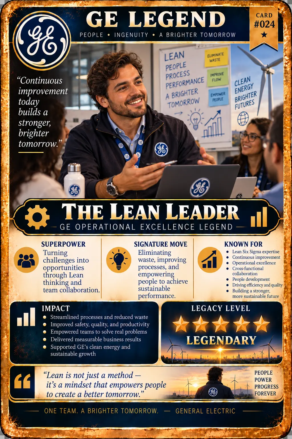 GE Legend card No. 024: The Lean Leader