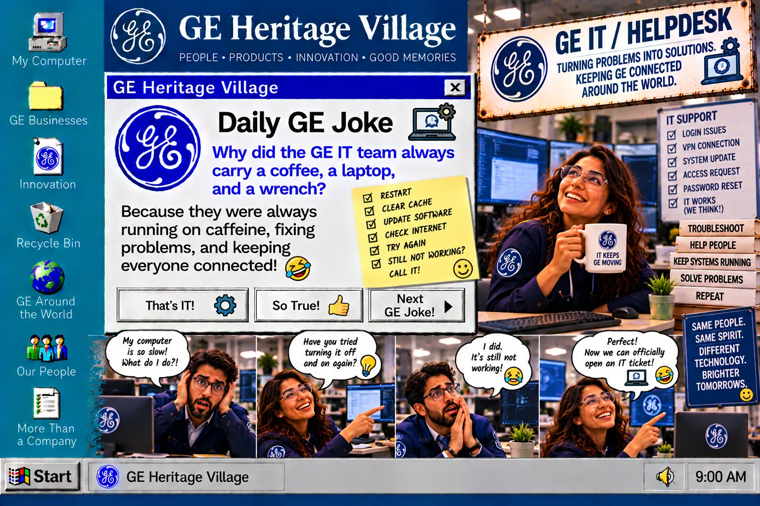 GE IT / Helpdesk — Daily GE Joke poster