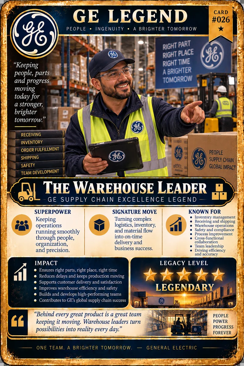 GE Legend card No. 026: The Warehouse Leader