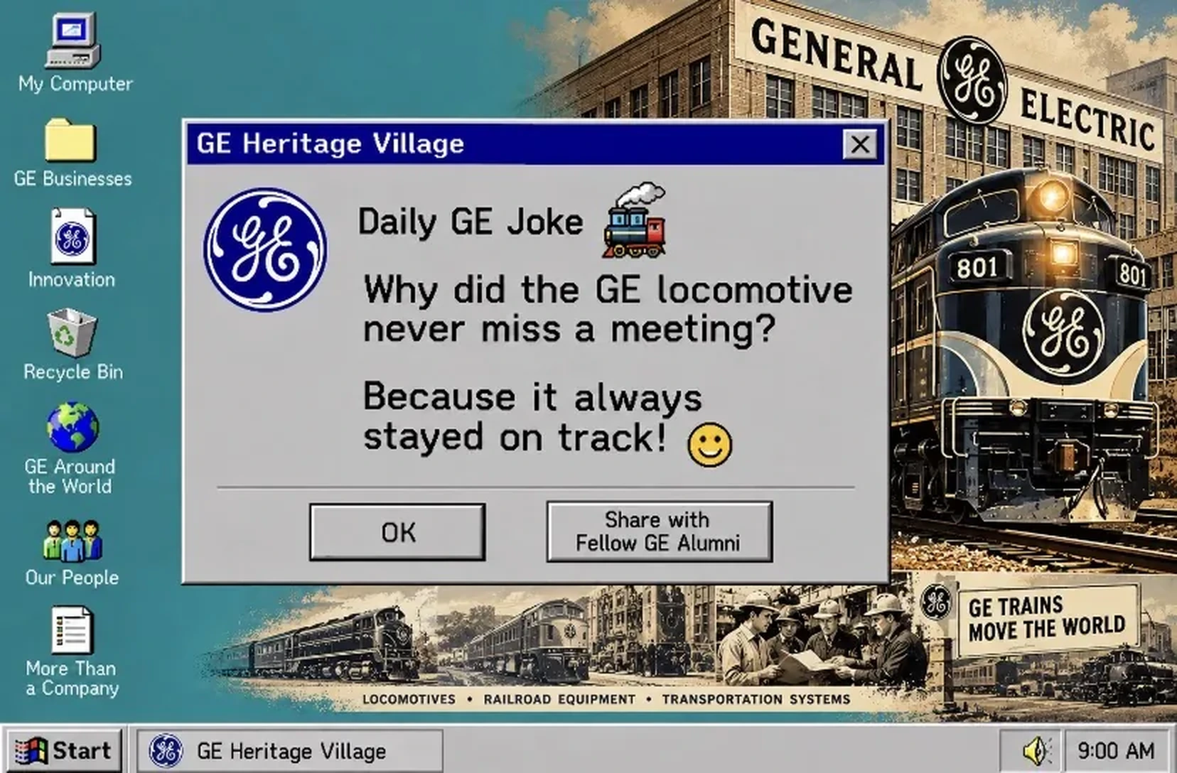GE Locomotives & Rail — Daily GE Joke poster