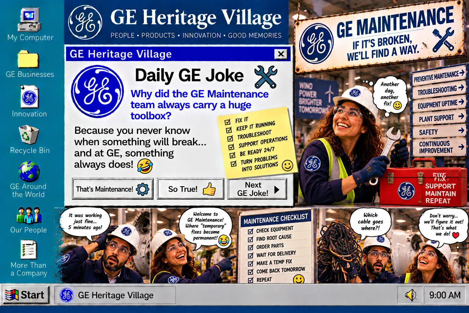 GE Maintenance Team — Daily GE Joke poster