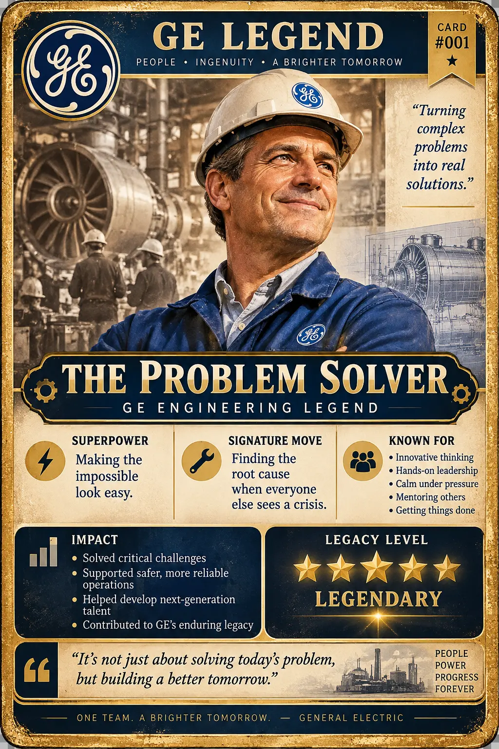 GE Legends collectible card
