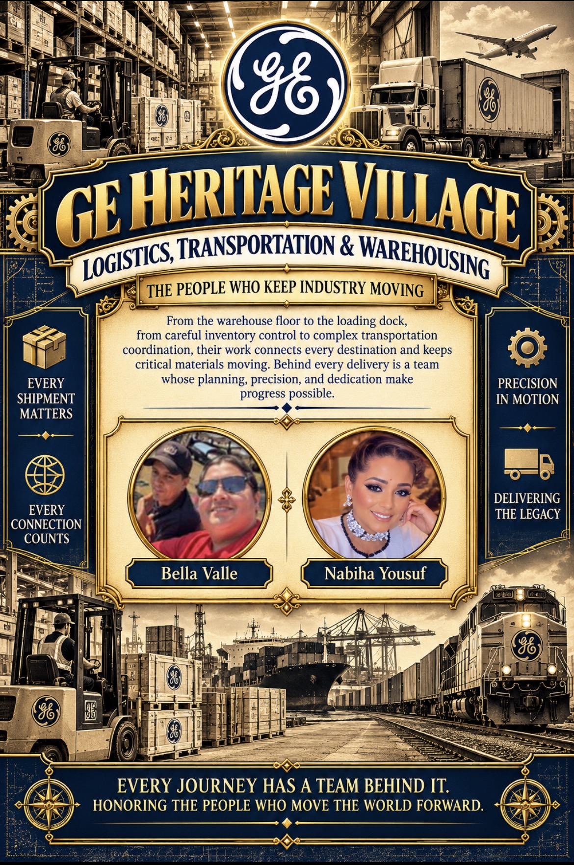 Logistics, Transportation & Warehousing tribute poster — The people who keep industry moving