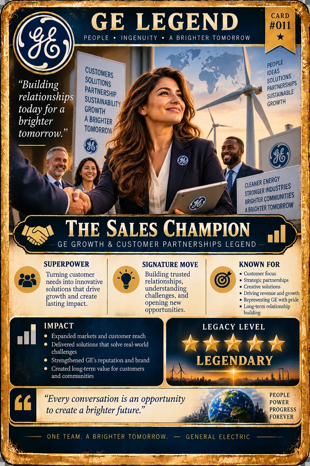 GE Legend card No. 011: The Sales Champion