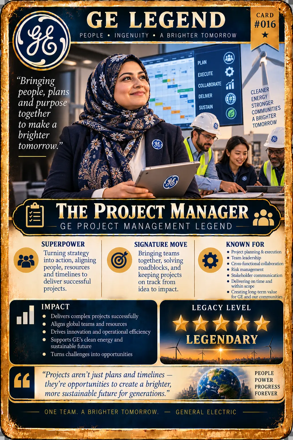 GE Legend card No. 016: The Project Manager