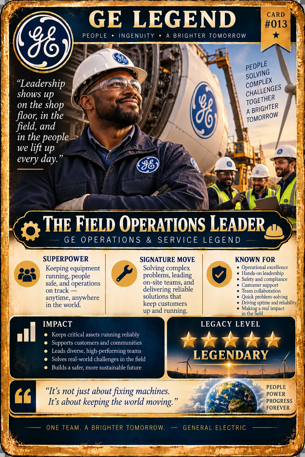 GE Legend card No. 013: The Field Operations Leader