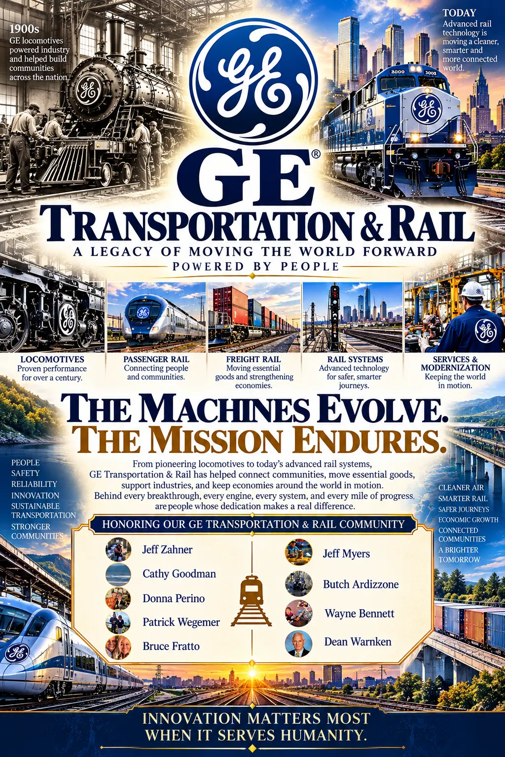 GE Transportation & Rail tribute poster