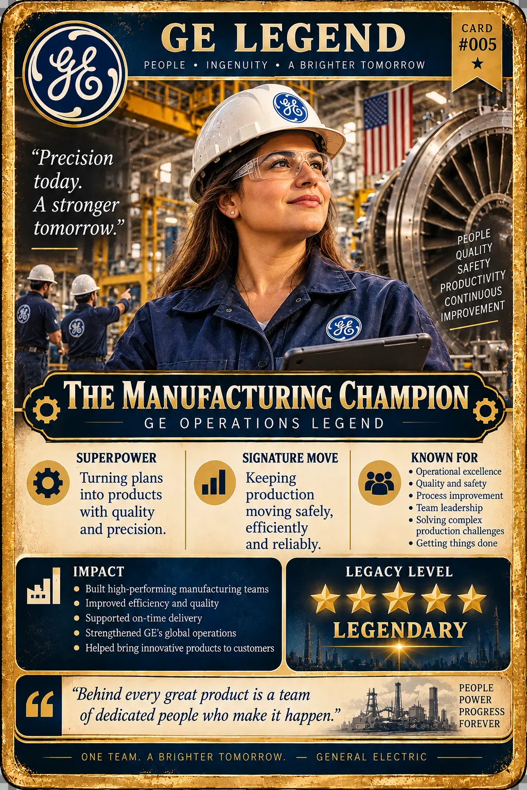 GE Legend card No. 005: The Manufacturing Champion