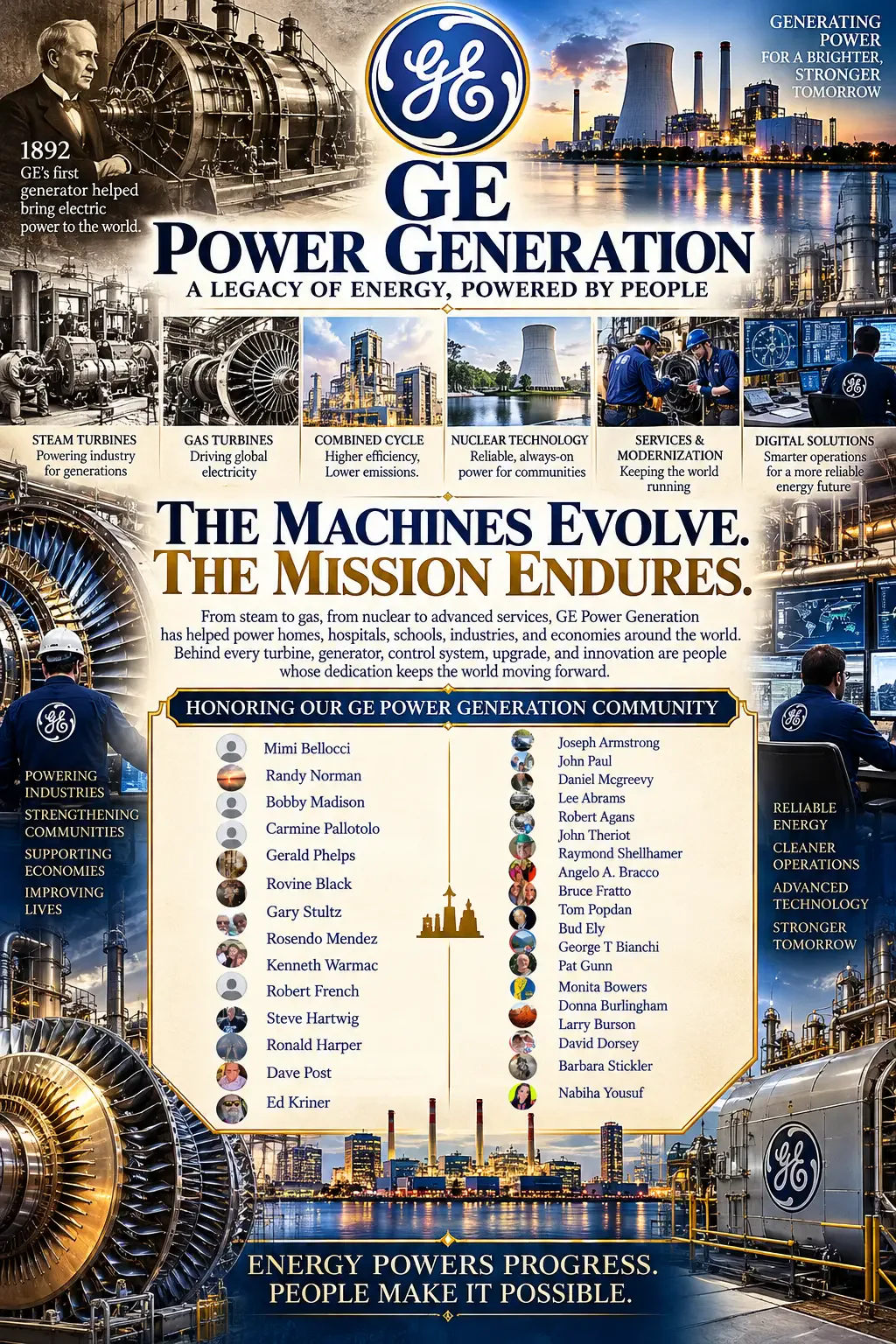 GE Power Generation tribute poster