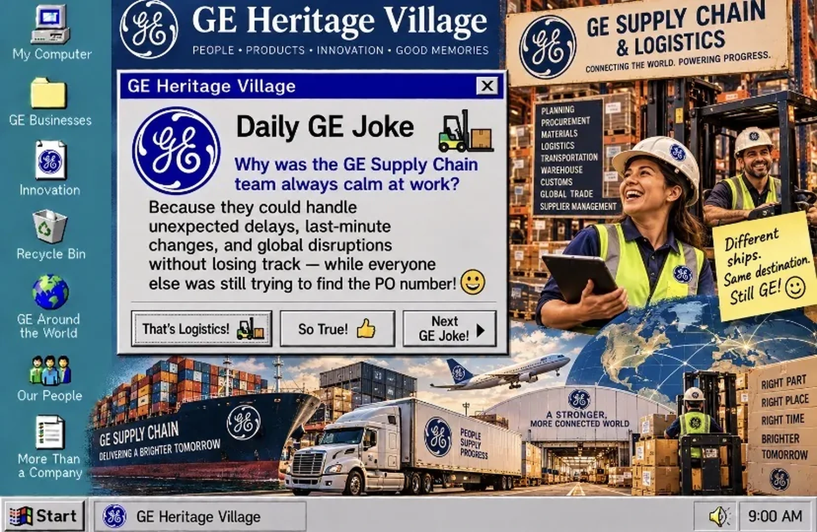 GE Supply Chain & Logistics — Daily GE Joke poster