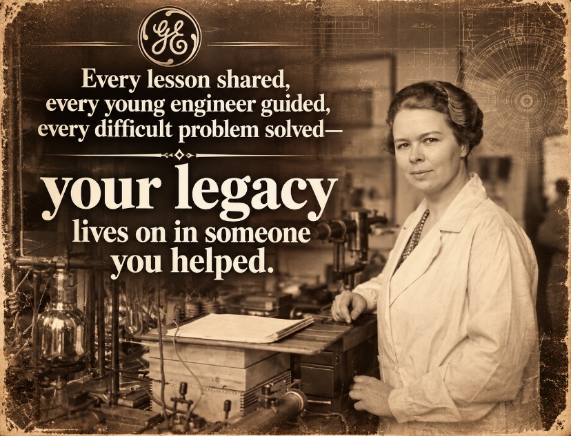 Every lesson shared, every young engineer guided, every difficult problem solved—your legacy lives on in someone you helped.