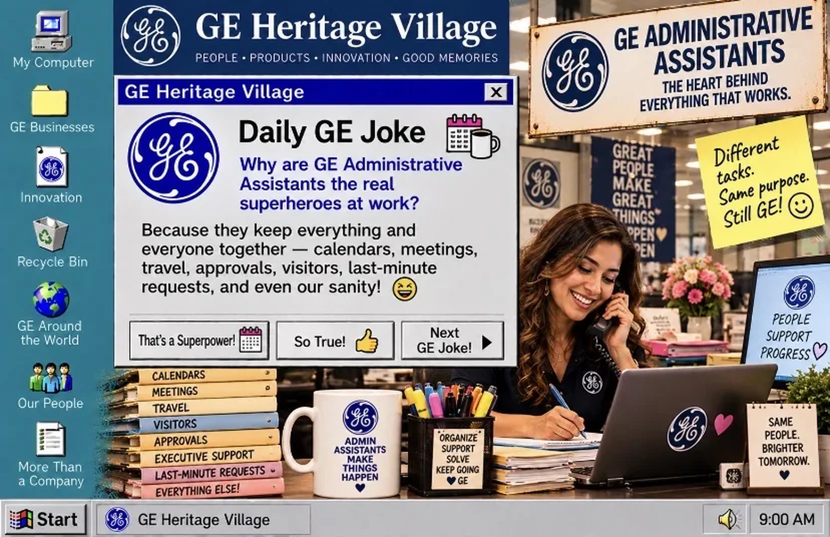 GE Administrative Assistants — Daily GE Joke poster