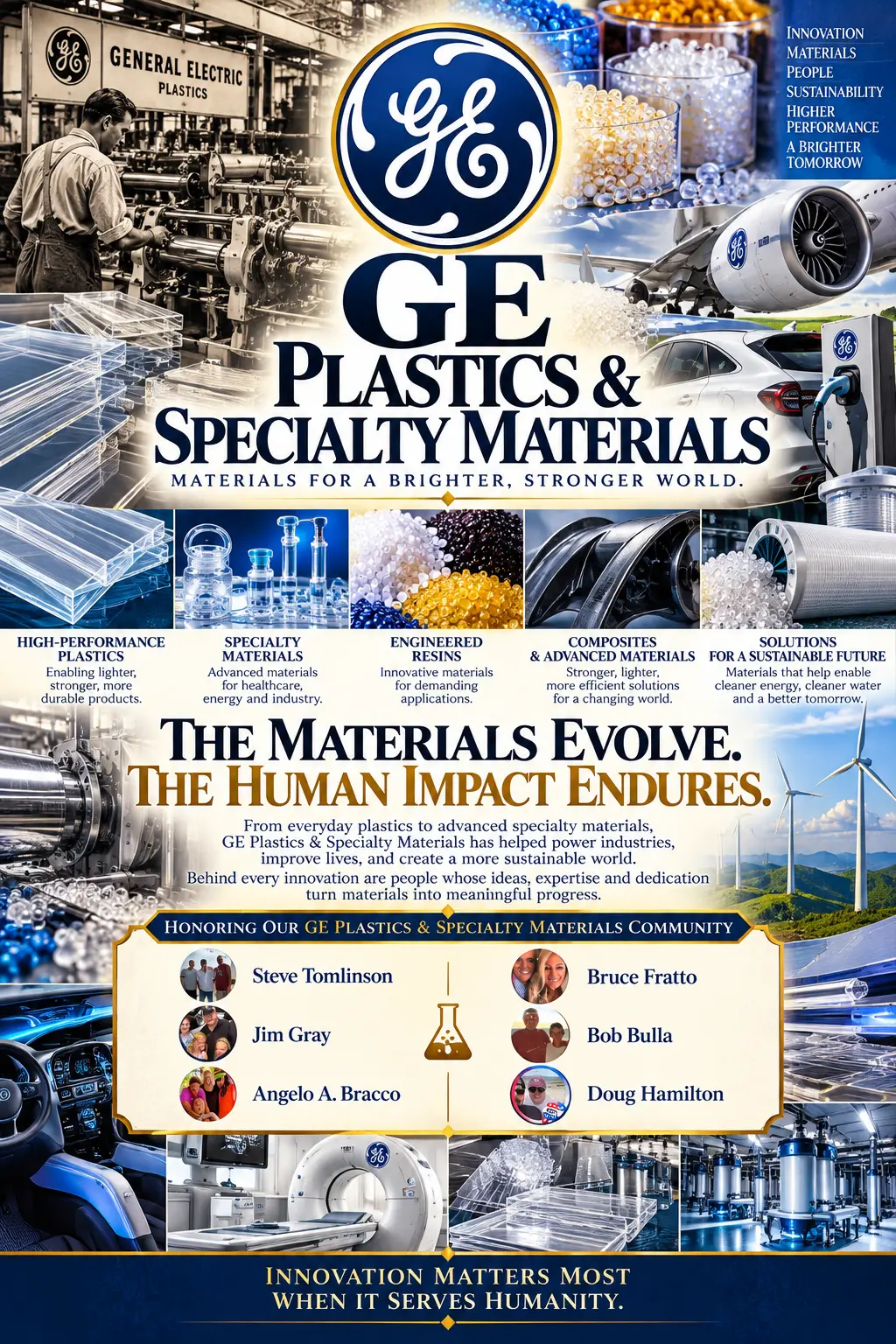 GE Plastics & Specialty Materials tribute poster