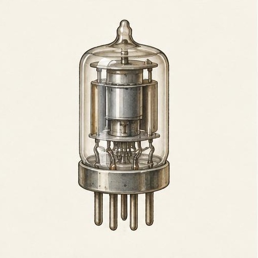 Representative illustration for GE 2-AF-4 medium-mu triode; not the exact model