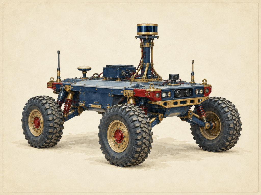 Representative illustration for GE ATVer autonomous off-road robot; not the exact model