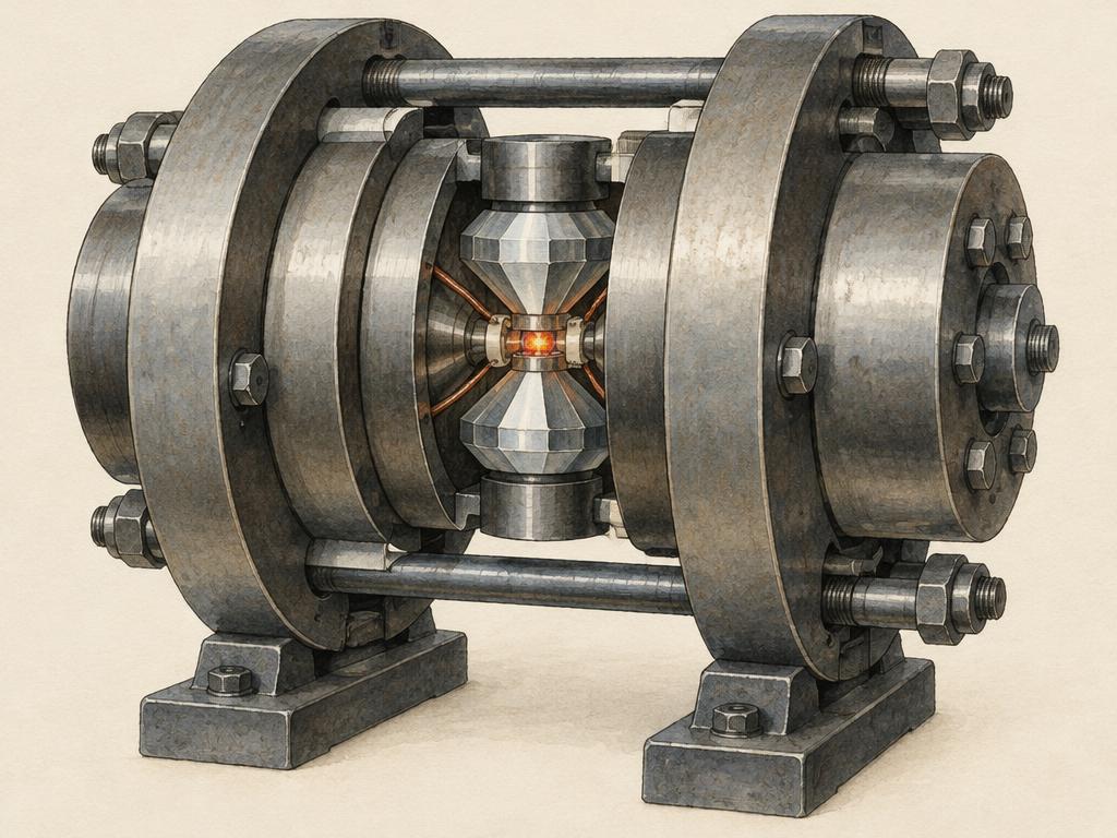 Representative illustration for GE industrial-diamond high-pressure apparatus; not the exact model