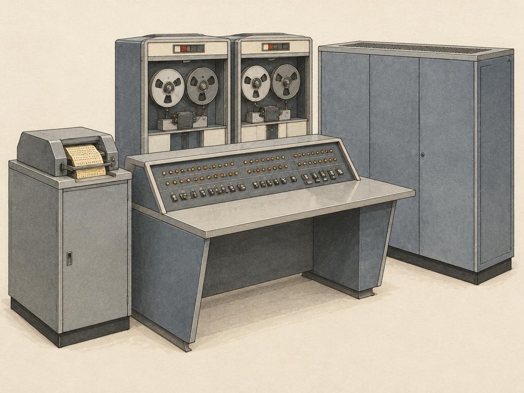 Representative illustration for GE 210 business data-processing system; not the exact model