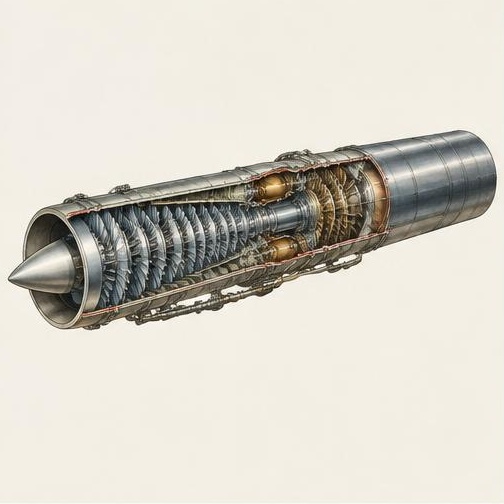 Representative illustration for GE4 SST experimental turbojet; not the exact model