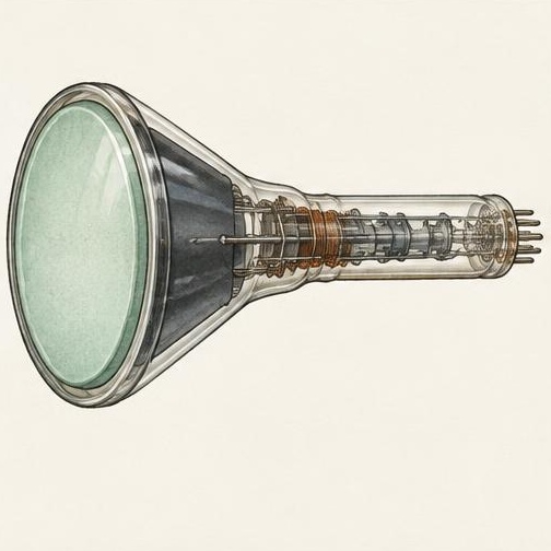 Representative illustration for GE GL3MP1 oscilloscope cathode-ray tube; not the exact model