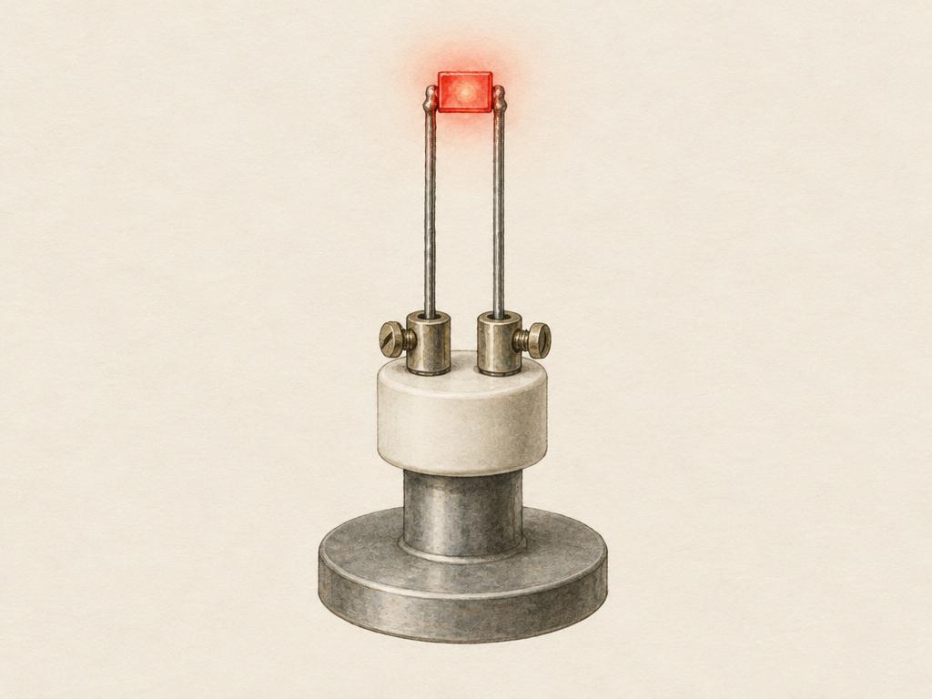 Representative illustration for Holonyak's practical visible-spectrum LED at GE; not the exact model