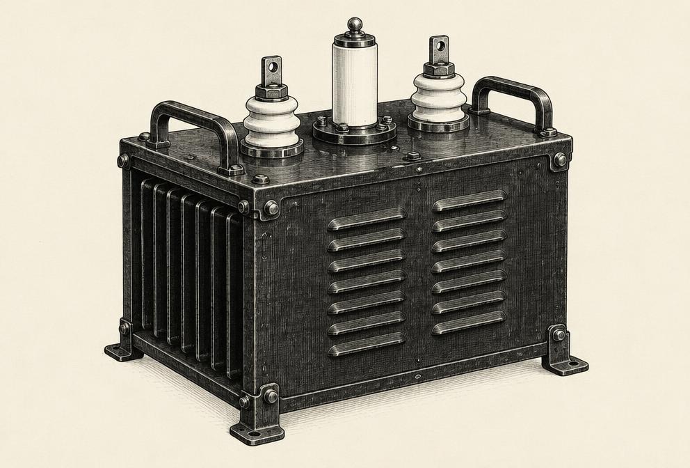 Representative illustration for GE Type K916 portable X-ray transformer; not the exact model