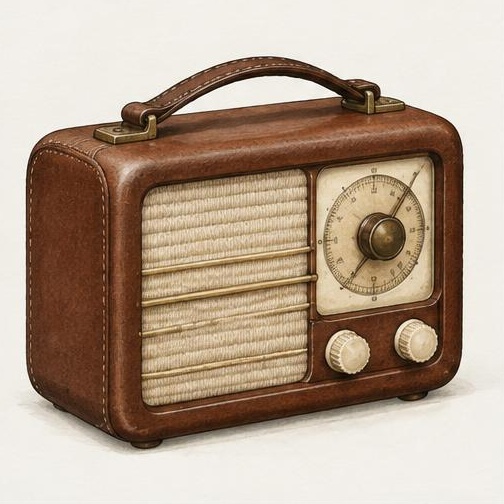 Representative illustration for GE LB-530 portable radio; not the exact model