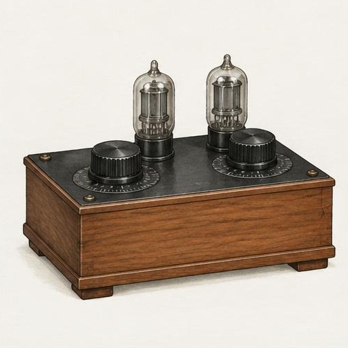 Representative illustration for GE-made RCA Radiola II AR-800; not the exact model