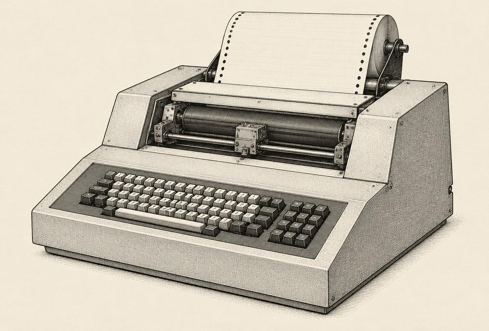 Representative illustration for GE TermiNet 300 data-communication printer; not the exact model
