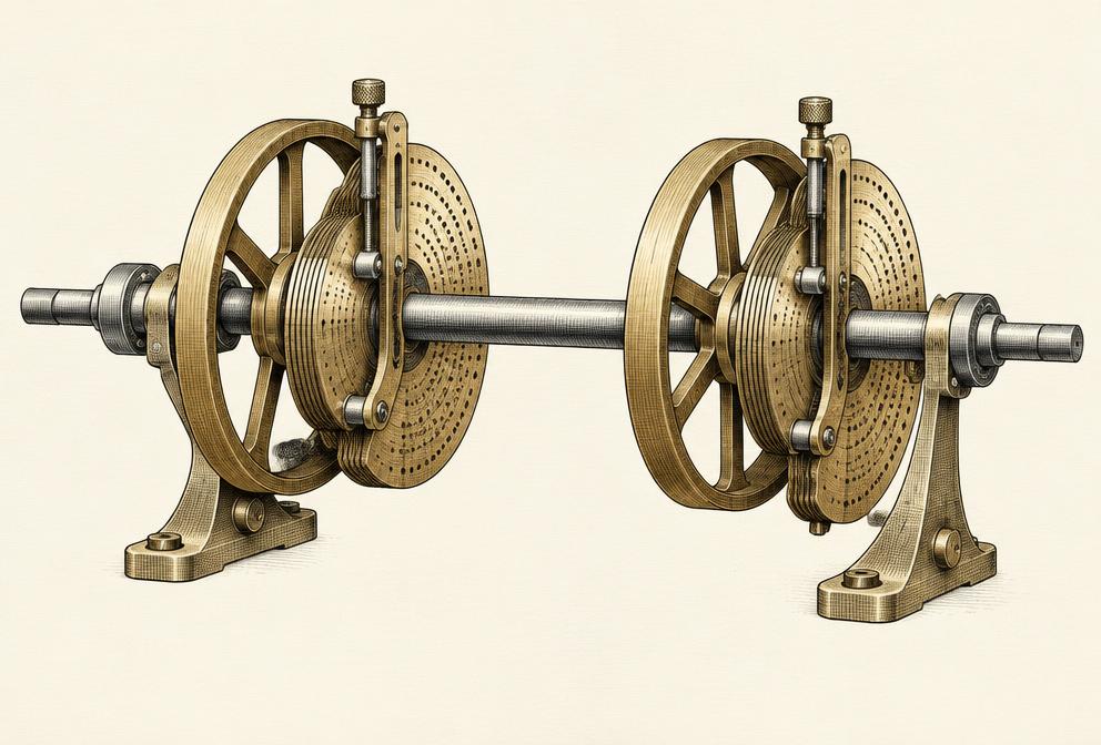 Representative illustration for GE-built UCLA differential analyzer integrators; not the exact model