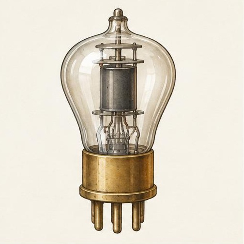 Representative illustration for GE UV201 Radiotron triode; not the exact model