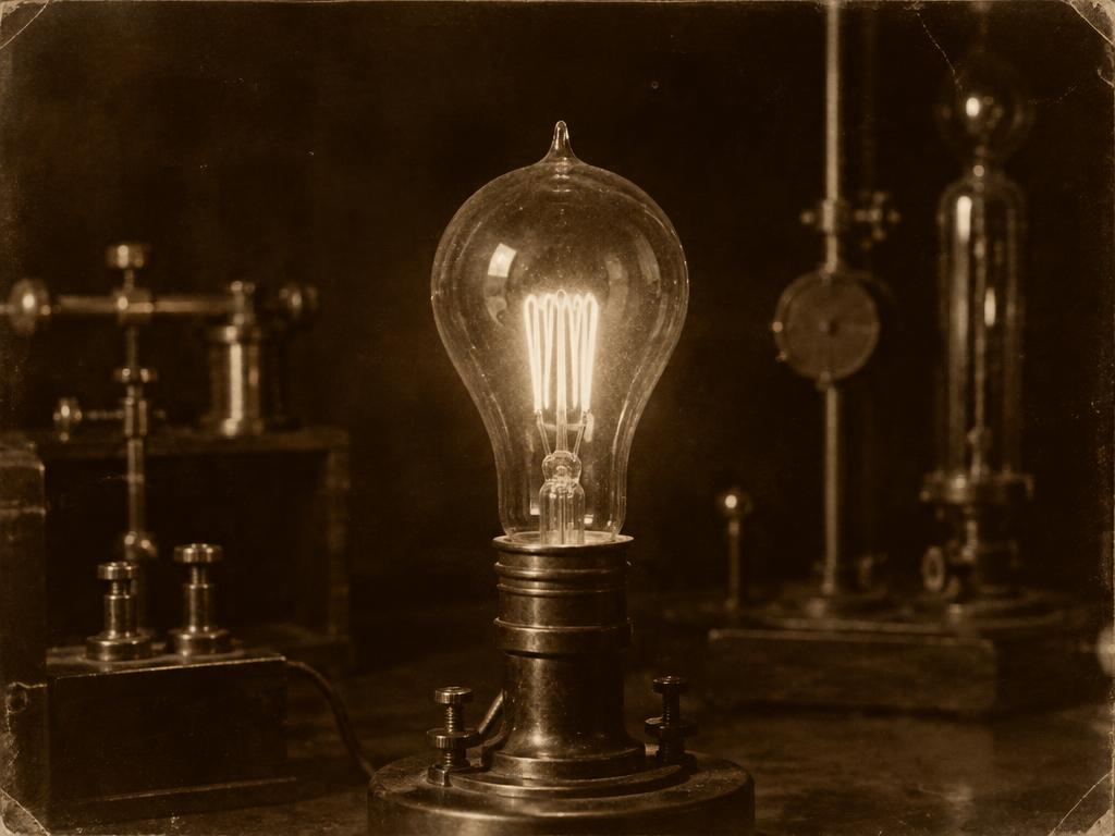 Vintage illustration: A lasting incandescent lamp